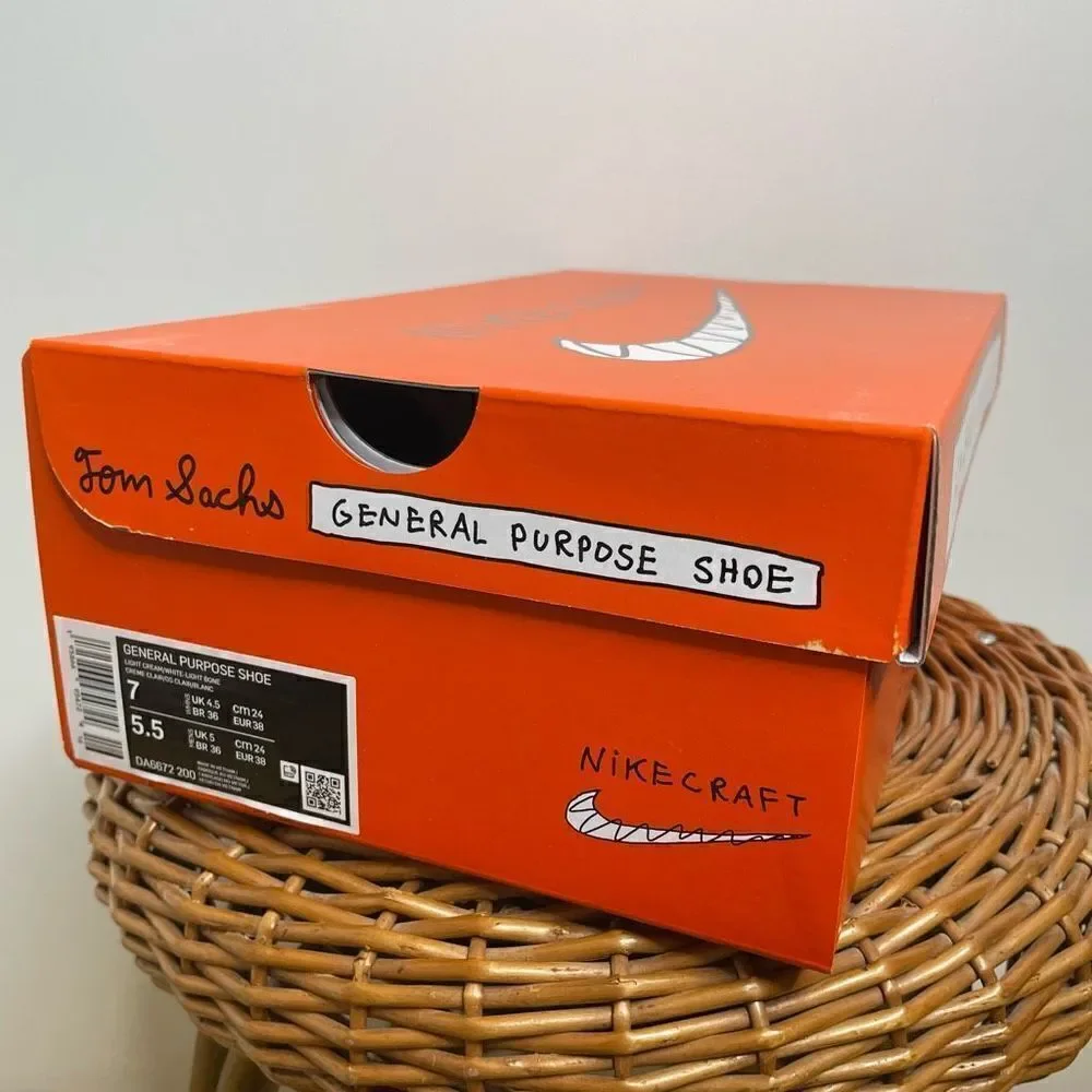NEW Nike x Tom Sachs Nikecraft General Purpose Sneakers Shoes 7 Beige White Blue